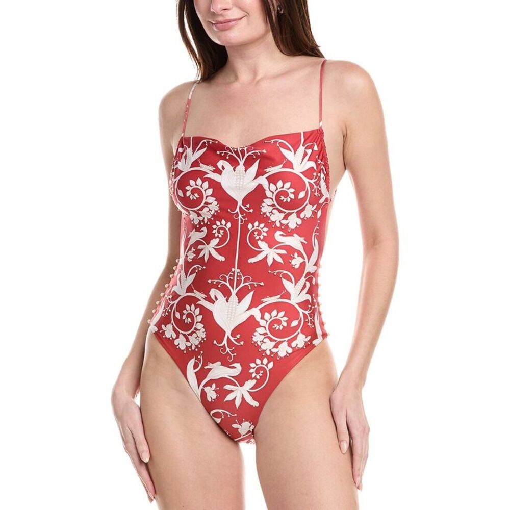 Agua by Agua Bendita Red and White One Piece Swimsuit